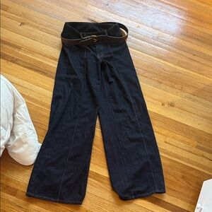 Cider Black Flare Jeans with Belt